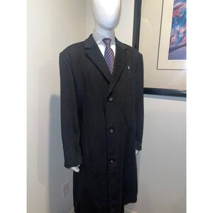 Chaps Ralf Lauren Mens Trench Coat 48R Parma Wool Blend Jacket Long NWT